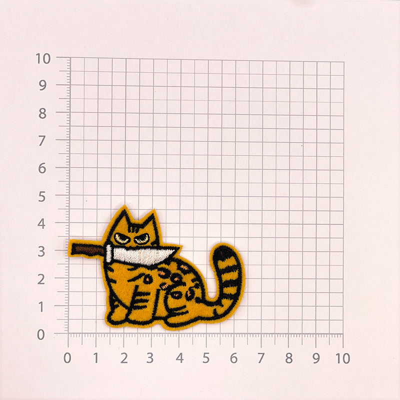 Aufnäher Messer-Katzen (zum Aufbügeln und Aufnähen)