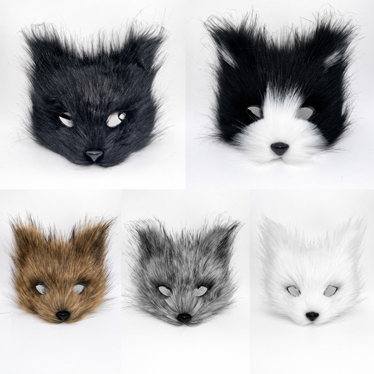 Tiermaske (Polyester) Wolf/Fuchs