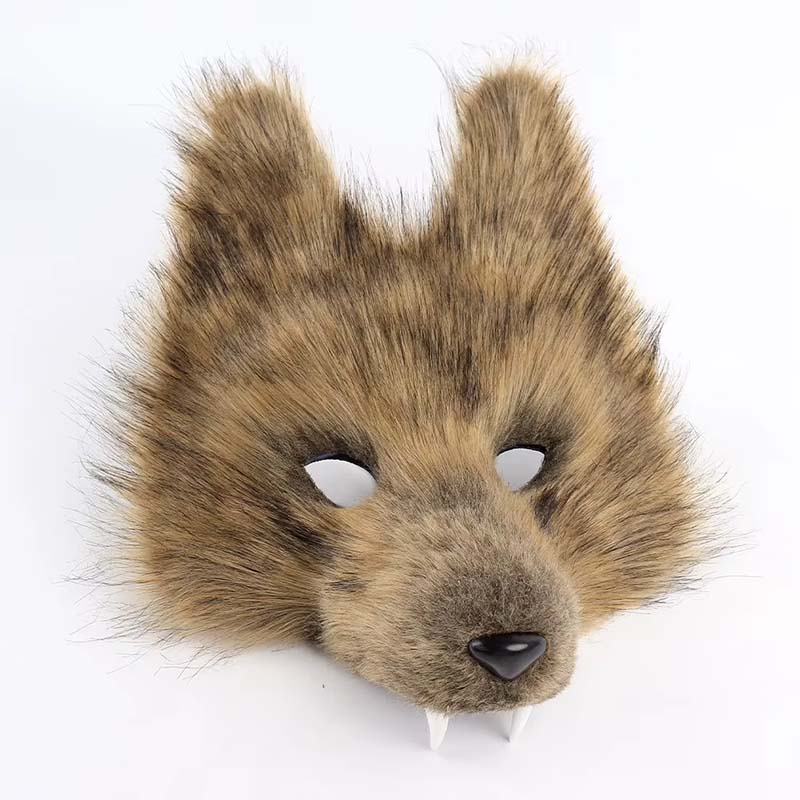 Tiermaske (Polyester) Wolf/Fuchs mit Zähnen