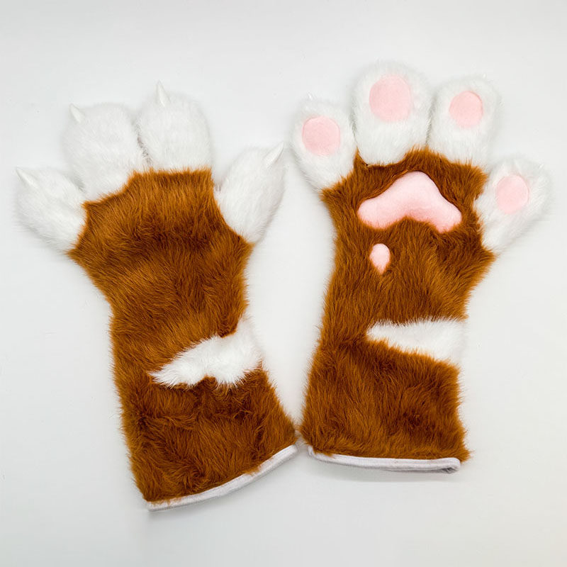 gefütterte Katzen Flauschige Handschuhe mit Quietscher