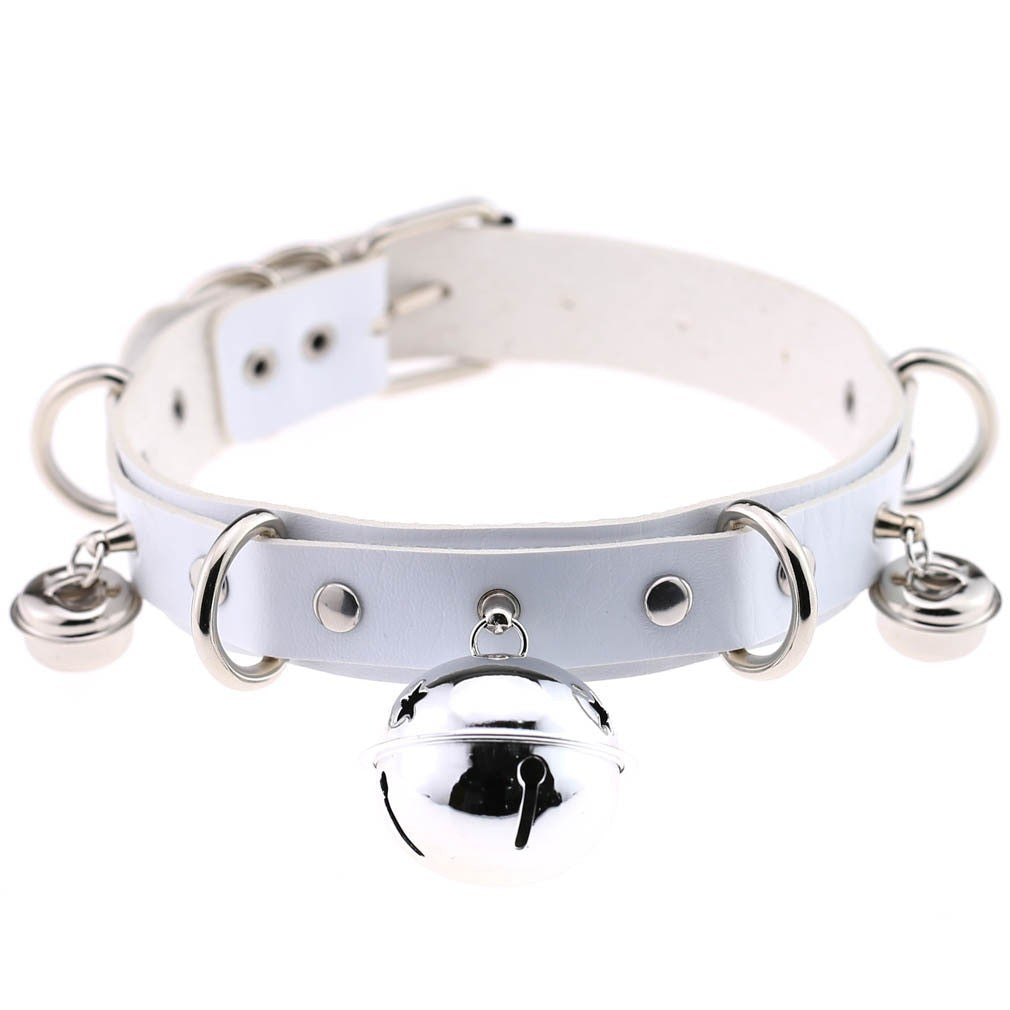 Halsband Kunstleder PU, mit 3 Glöckchen