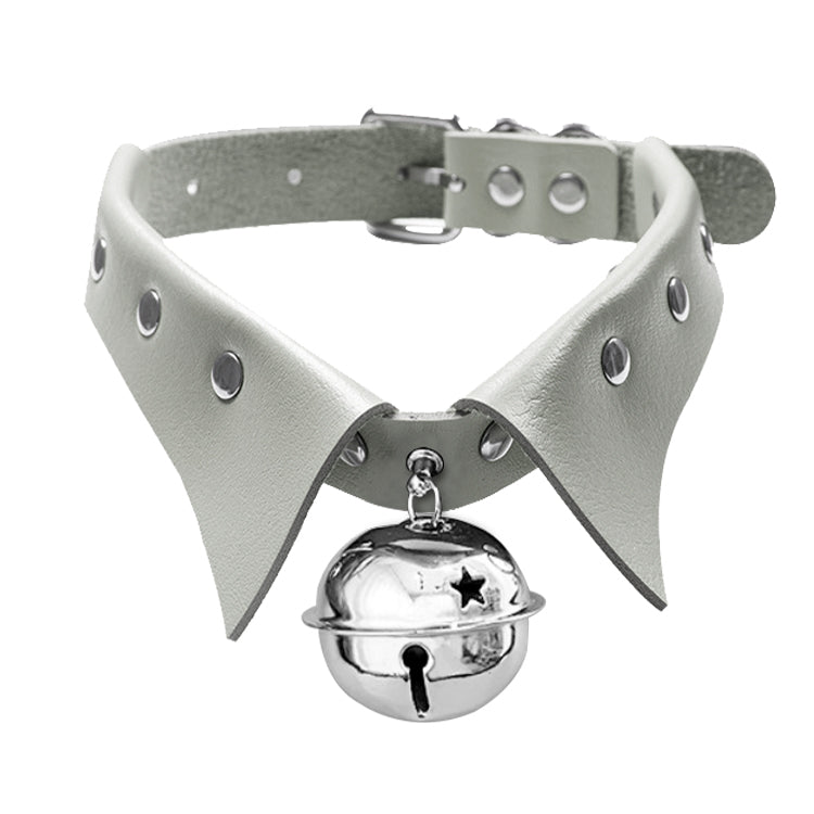 Halsband Kunstleder PU, mit Kragen und Glocke