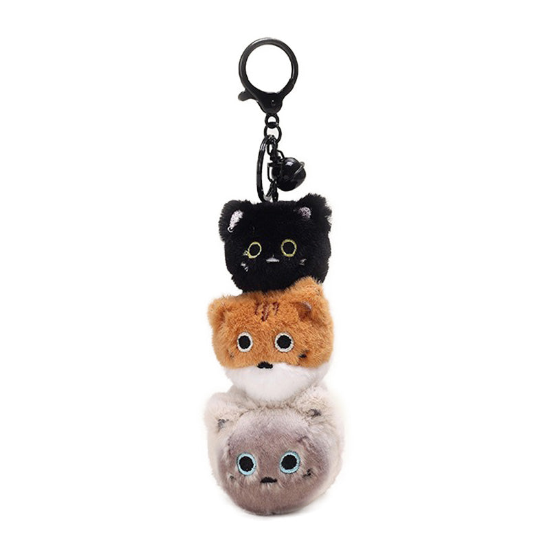 Schlüsselanhänger Plüsch drei Katzen