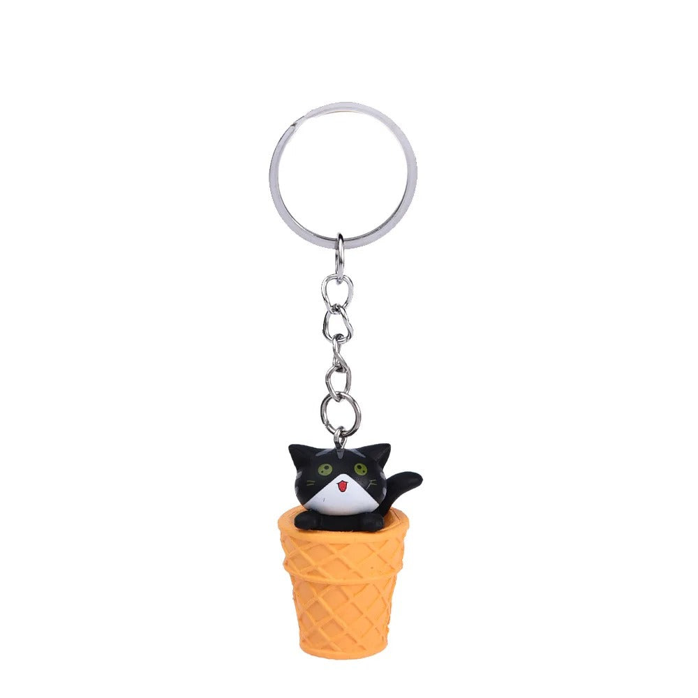 Schlüsselanhänger 3D - Katze "Cat in Cone"