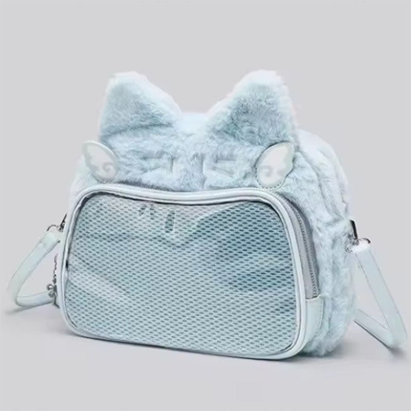 ITA Bag - flauschige plüschige Katzentasche (Schultertasche, Umhängetasche und Rucksack)