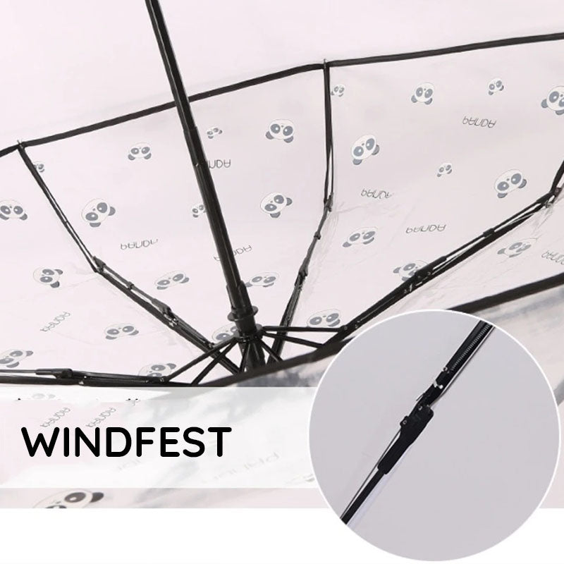 Automatik-Regenschirm transparent mit Hasen/Bären/Pandas