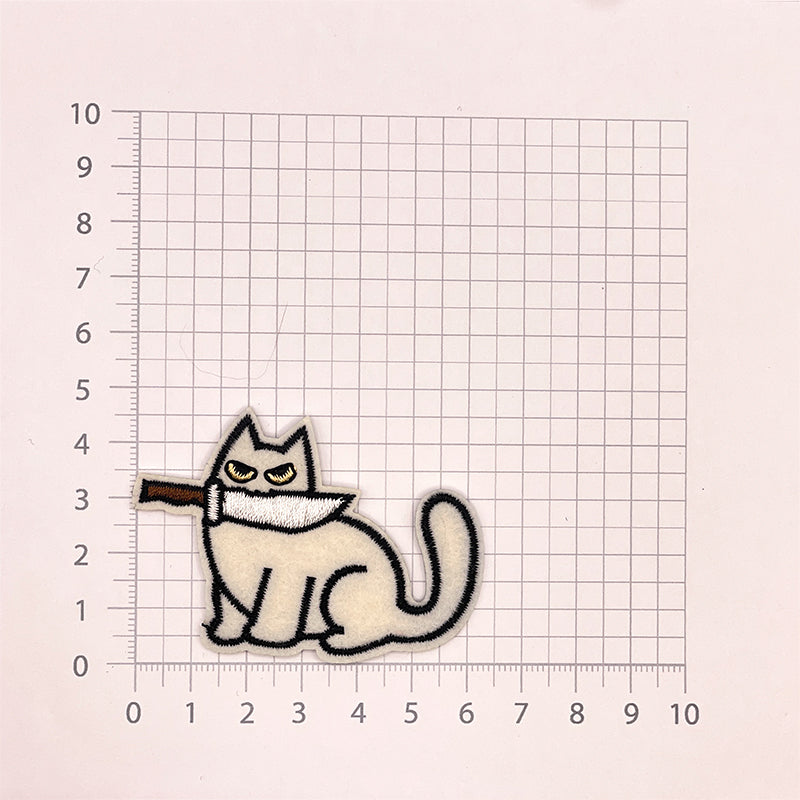 Aufnäher Messer-Katzen (zum Aufbügeln und Aufnähen)