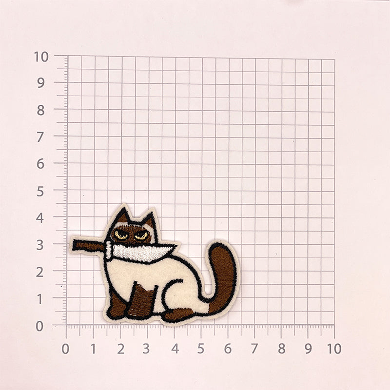 Aufnäher Messer-Katzen (zum Aufbügeln und Aufnähen)
