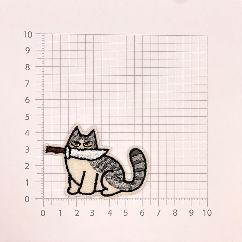 Aufnäher Messer-Katzen (zum Aufbügeln und Aufnähen)