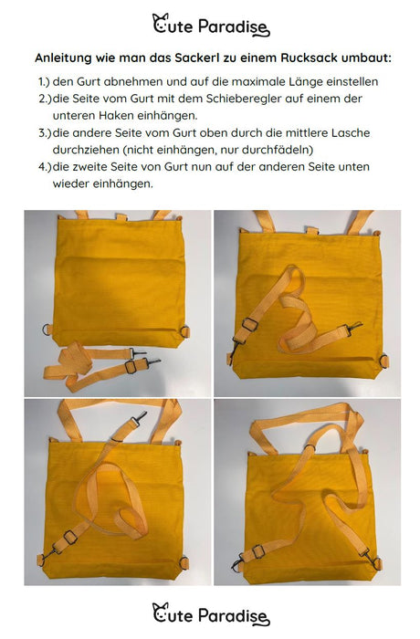 Sackerl Katzen (mit anpassbaren Gurten)