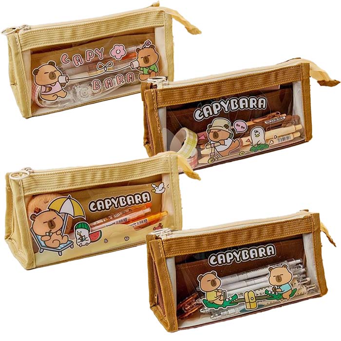 Federpenal Tiere und Capybara (Canvas und PVC)