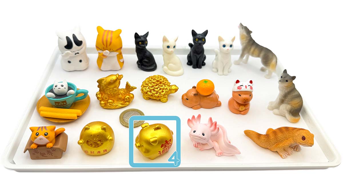 Figur/Glücksbringer (Gold / Glück/ Katze / Eidechse / Axolotl / Capybara)