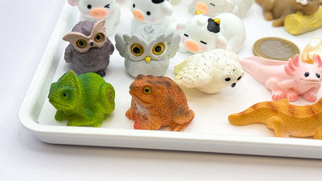 Figur/Glücksbringer Tiere realistisch (Eule / Kuh / Eichhörnchen / Otter / Katzen)