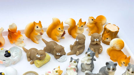 Figur/Glücksbringer Tiere realistisch (Eule / Kuh / Eichhörnchen / Otter / Katzen)