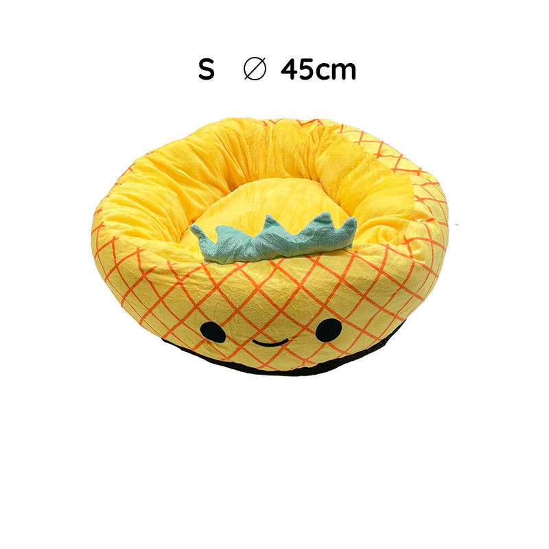 Haustierbett Donut süßes Tier Ananas/Frosch/Hai/Oktopus