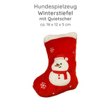 Hundespielzeug groß mit Quietscher Weihnachts-Stiefel
