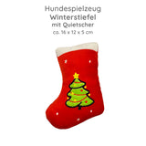 Hundespielzeug groß mit Quietscher Weihnachts-Stiefel
