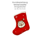 Hundespielzeug groß mit Quietscher Weihnachts-Stiefel
