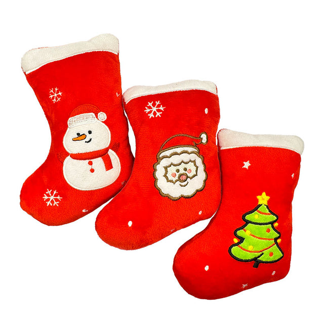 Hundespielzeug groß mit Quietscher Weihnachts-Stiefel