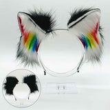 Haarreifen Fell-Regenbogen-Pride-Ohren Katze/Fuchs
