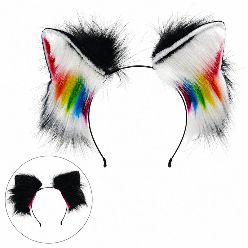 Haarreifen Fell-Regenbogen-Pride-Ohren Katze/Fuchs