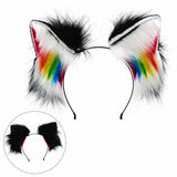 Haarreifen Fell-Regenbogen-Pride-Ohren Katze/Fuchs