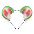 Haarreifen Fell-Ohren rund als Wassermelonen-Design Maus/Hamster/Bär
