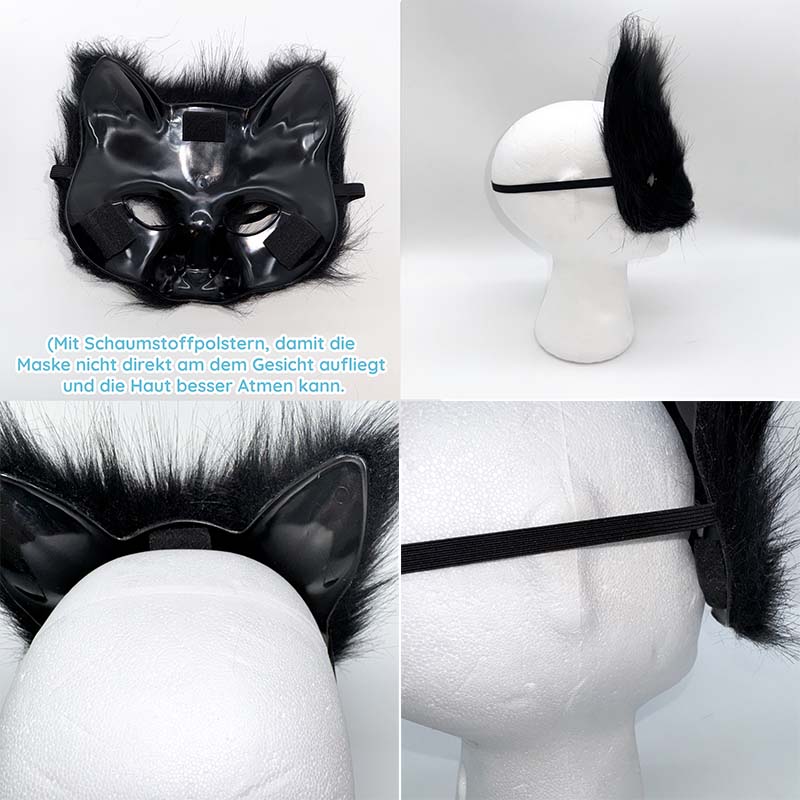 Tiermaske (Polyester) Wolf/Fuchs