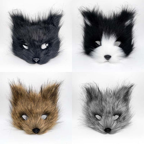 Tiermaske (Polyester) Wolf/Fuchs