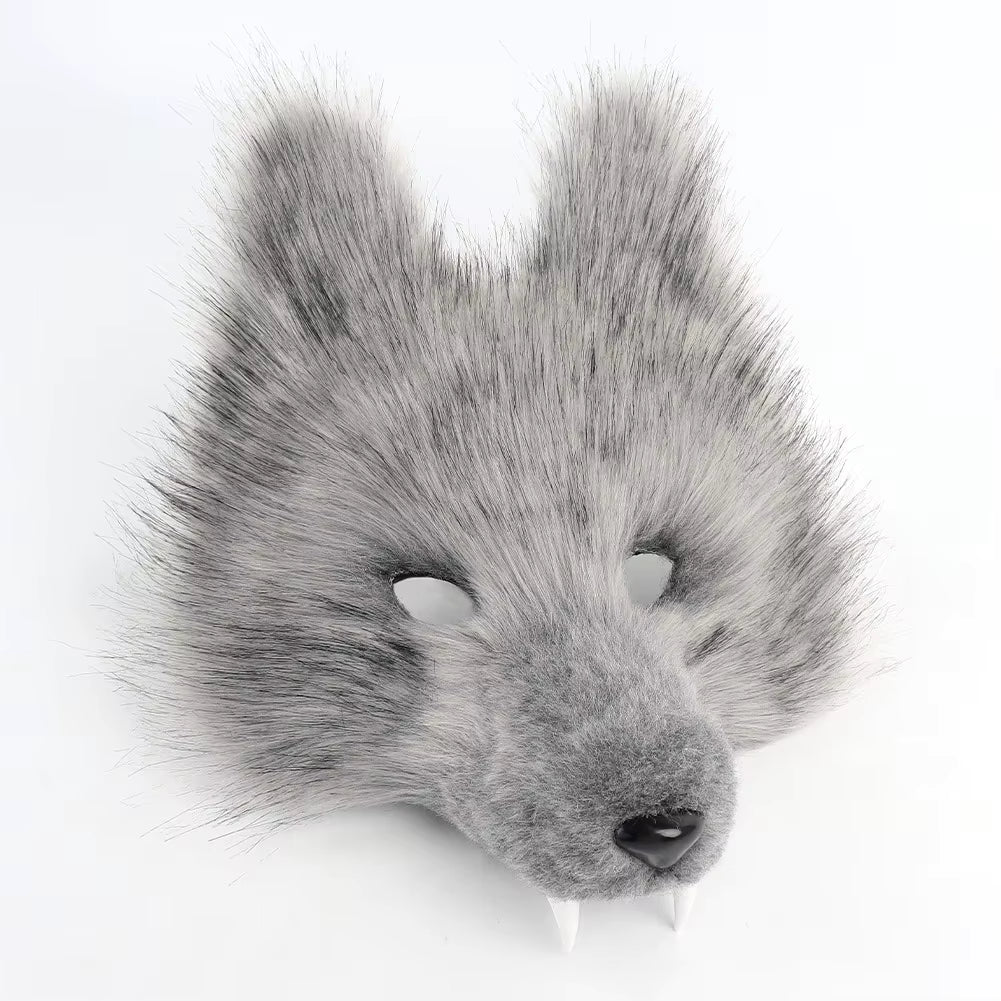 Tiermaske (Polyester) Wolf/Fuchs mit Zähnen