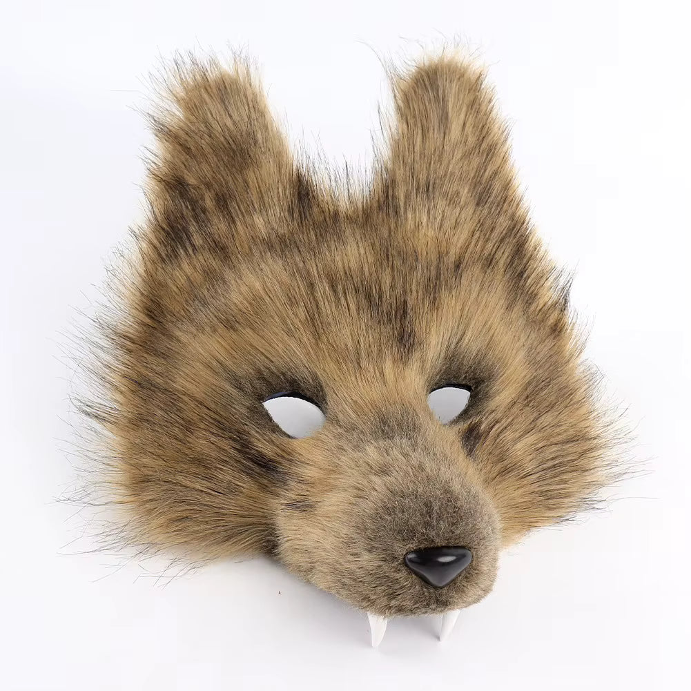 Tiermaske (Polyester) Wolf/Fuchs mit Zähnen