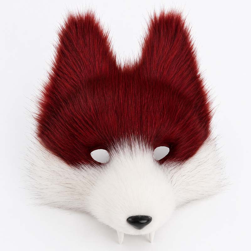 Tiermaske (Polyester) Wolf/Fuchs mit Zähnen