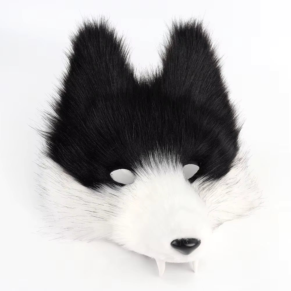 Tiermaske (Polyester) Wolf/Fuchs mit Zähnen