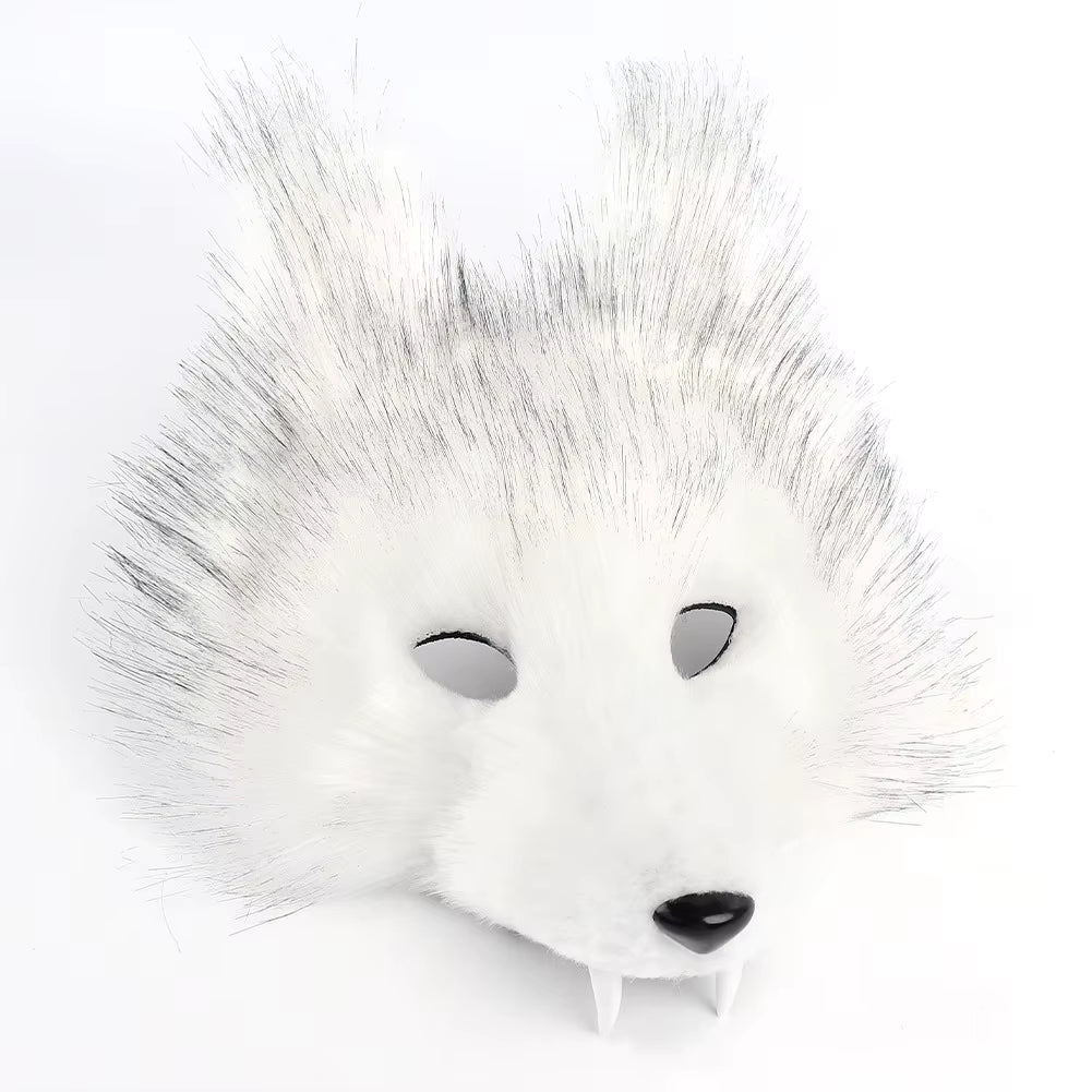 Tiermaske (Polyester) Wolf/Fuchs mit Zähnen