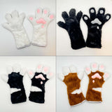 gefütterte Katzen Flauschige Handschuhe mit Quietscher