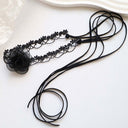 Spitzen-Halsband mit Stoffrose