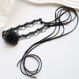 Spitzen-Halsband mit Stoffrose