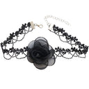 Spitzen-Halsband mit Stoffrose