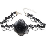 Spitzen-Halsband mit Stoffrose