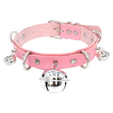 Halsband Kunstleder PU, mit 3 Glöckchen