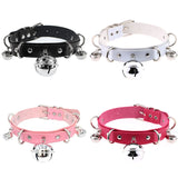 Halsband Kunstleder PU, mit 3 Glöckchen