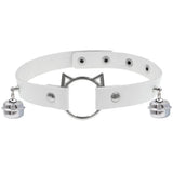 Halsband Kunstleder PU, mit Katzen-Ring und Glöckchen