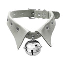 Halsband Kunstleder PU, mit Kragen und Glocke