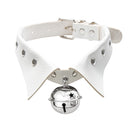Halsband Kunstleder PU, mit Kragen und Glocke