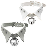 Halsband Kunstleder PU, mit Kragen und Glocke