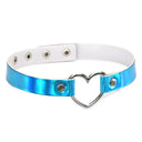 Halsband Kunstleder PU, mit Herz-Ring mit PerlmuttGlanz