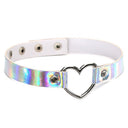 Halsband Kunstleder PU, mit Herz-Ring mit PerlmuttGlanz