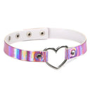 Halsband Kunstleder PU, mit Herz-Ring mit PerlmuttGlanz