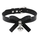 Halsband Kunstleder PU, mit Mascherl und Glöckchen