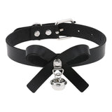 Halsband Kunstleder PU, mit Mascherl und Glöckchen